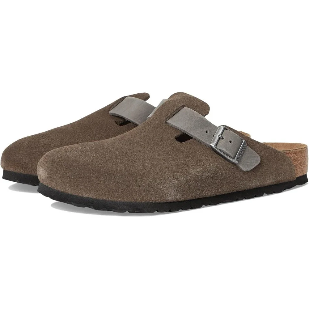 Birkenstock Boston Clogs Men's US 11-11.5 Concrete Leather Comfort Shoes TZP1083 - Picture 12 of 12